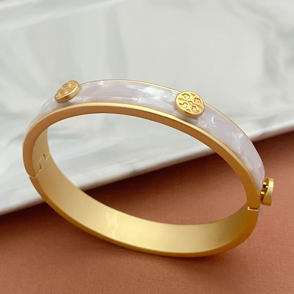 Tory Burch Inlaid Letter Bracelet Metal
